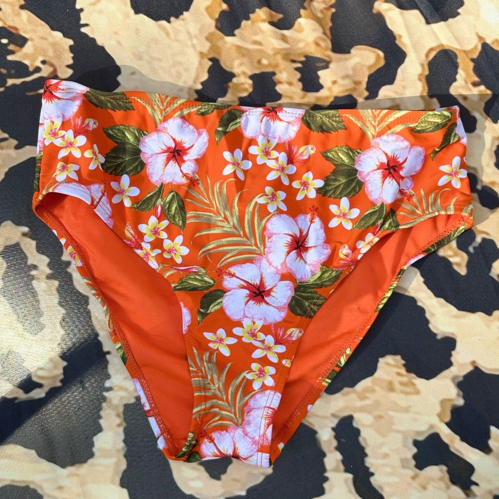Cabana del Sol Orange Floral Bikini Bottom